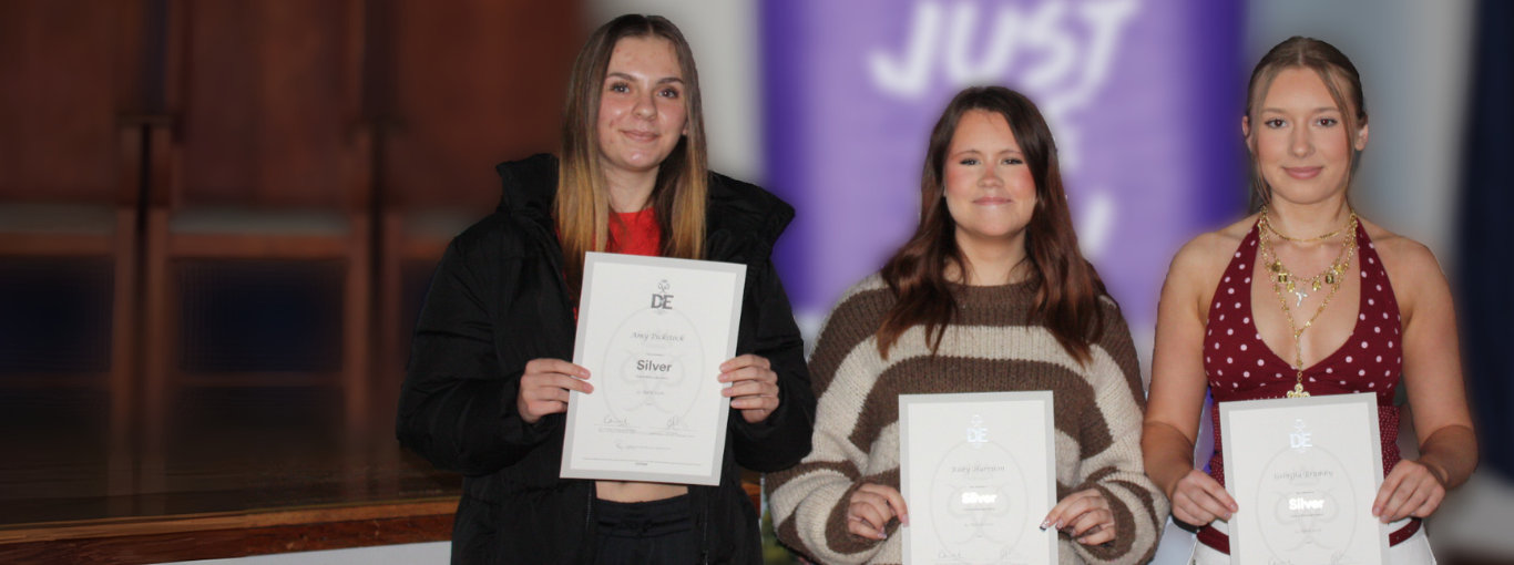 Students collecting their Duke of Edinburgh Award certificates